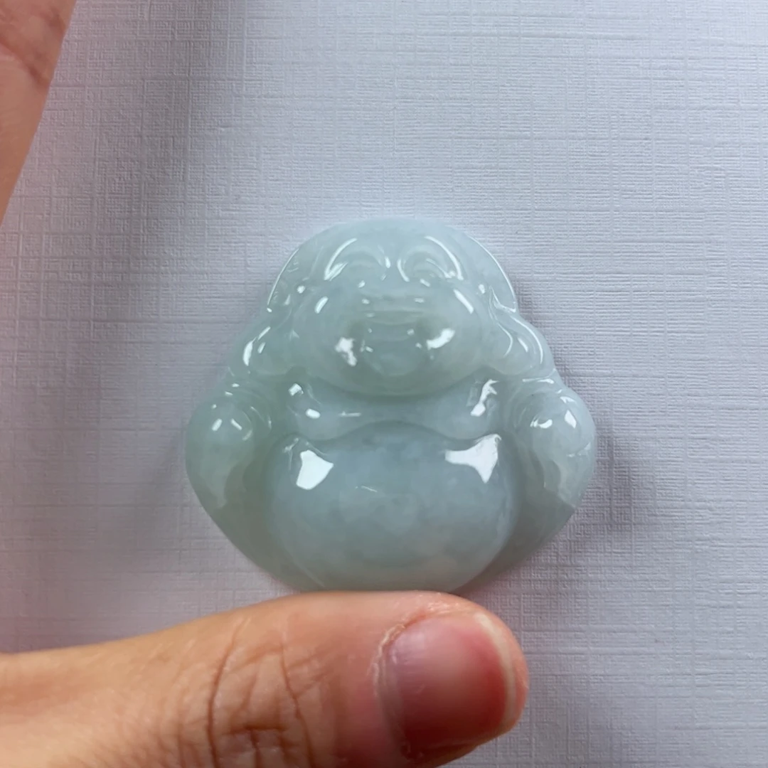 心***美翡翠未镶嵌颈饰佛公