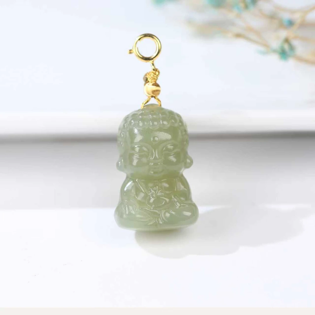 【麦子家族双11抢先购】天然和田玉S925银吊坠时尚百搭礼物D2542