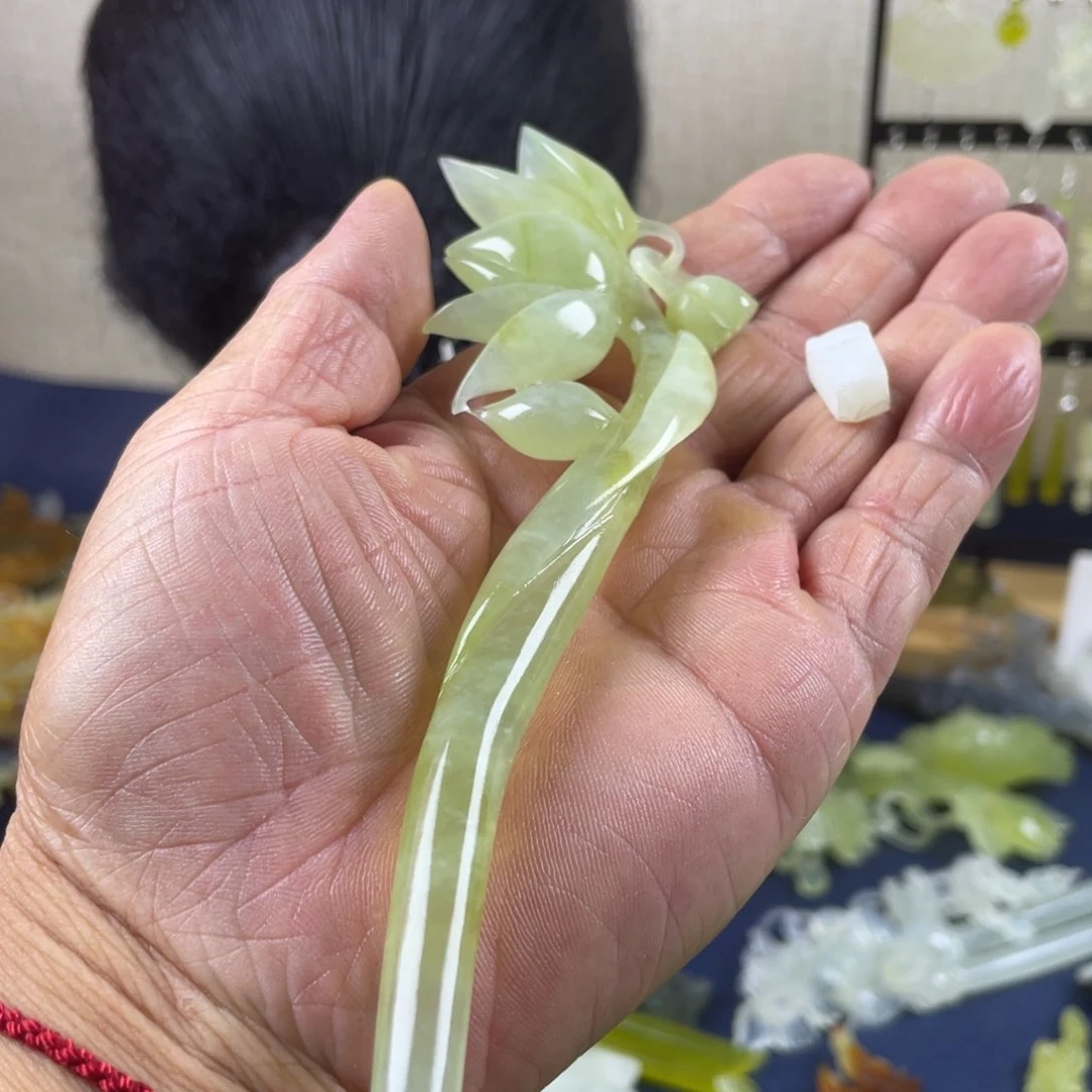 四***意蛇纹石玉未镶嵌发饰