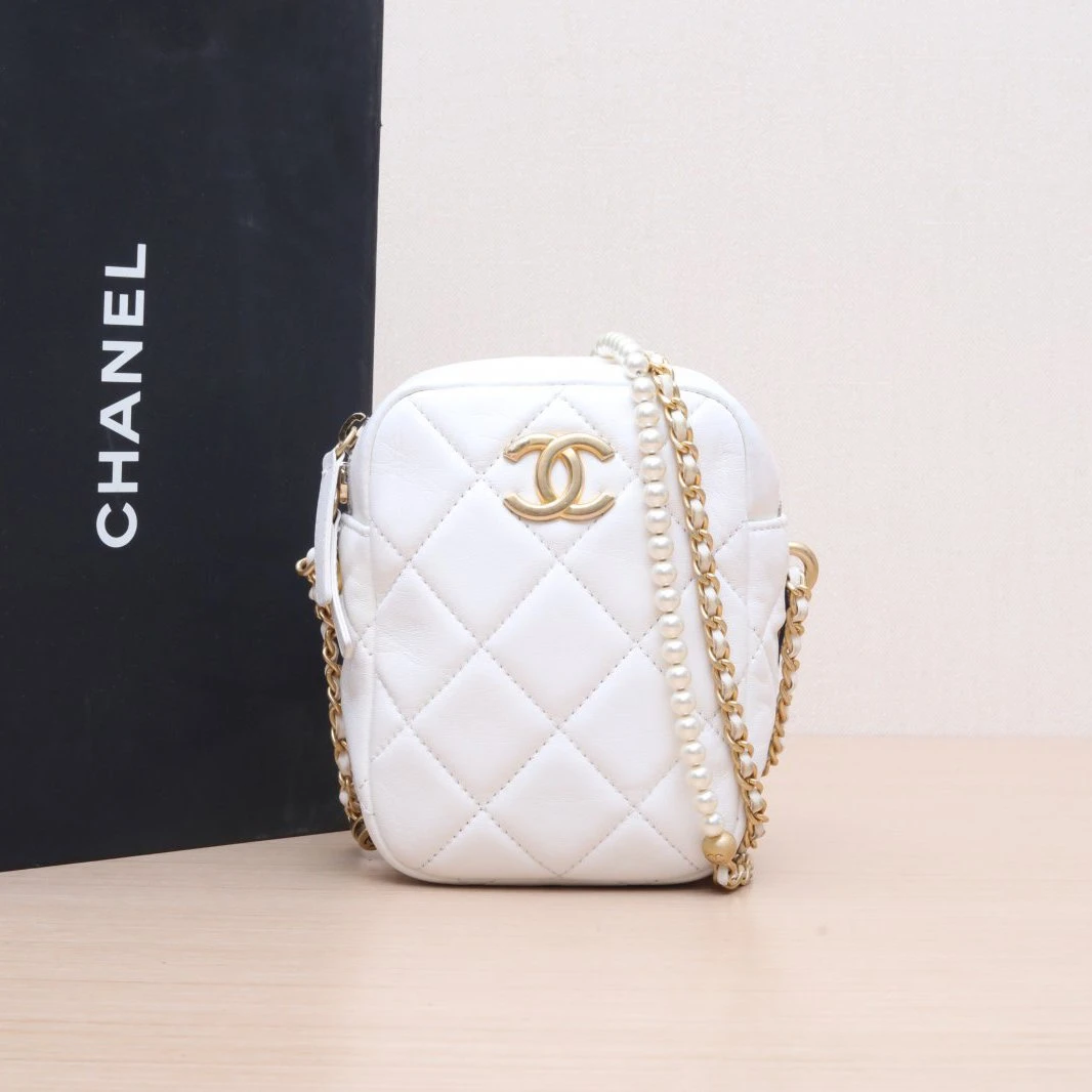 95新 Chanel/香奈儿 【双攀】拆2单 21K 相机包 竖版 12cm 芯片