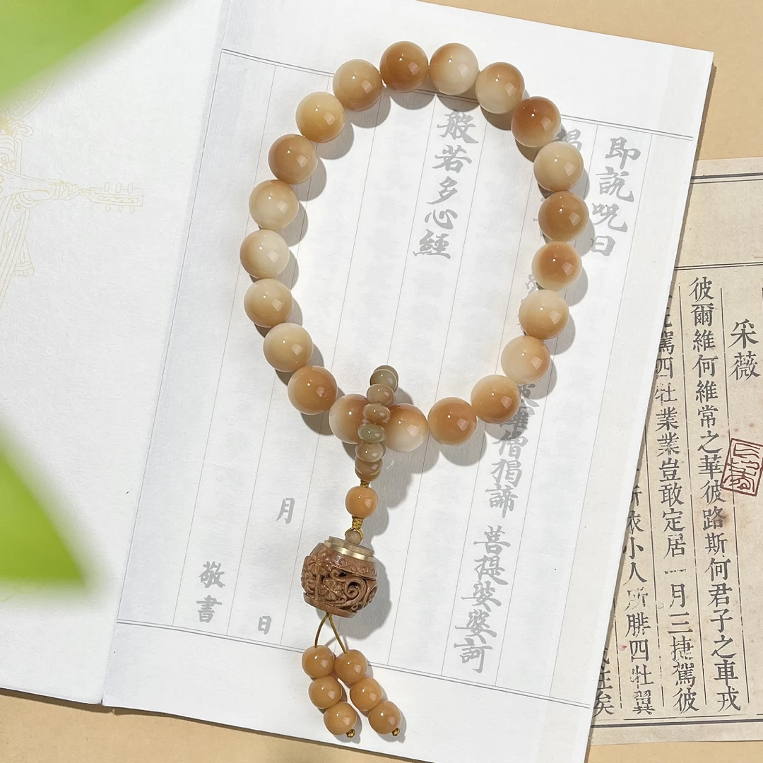 【精品珍品】大尺寸栗子色手持车挂念珠16mm21颗菩提