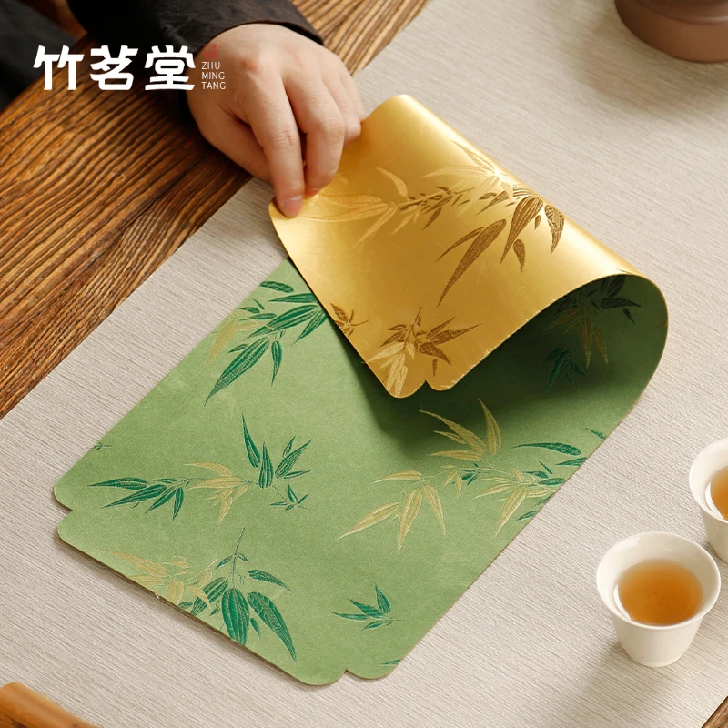 棉麻新中式双面干泡茶席茶垫防烫隔热垫茶盘垫防水桌旗茶桌布垫