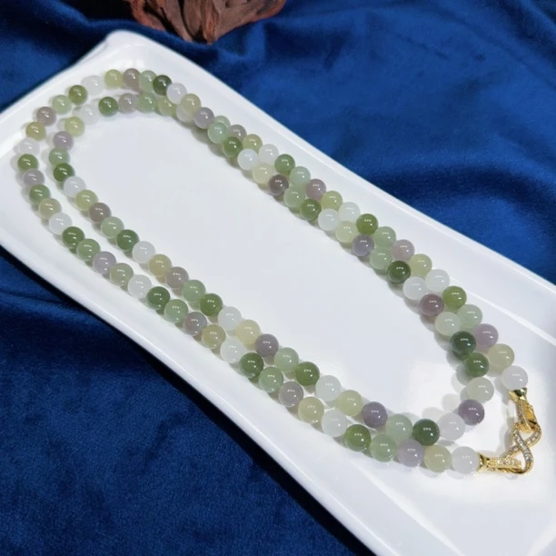 【伟伟鉴定】和田玉 （晴水多宝）圆珠妈妈链 项链 毛衣链 约 8