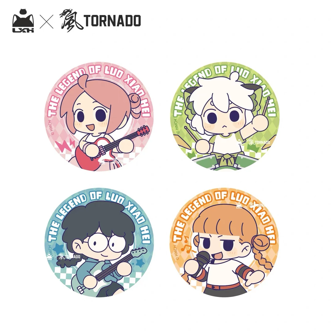 罗小黑乐队系列Q版双闪徽章山新小白阿根吧唧58mm吧唧快闪