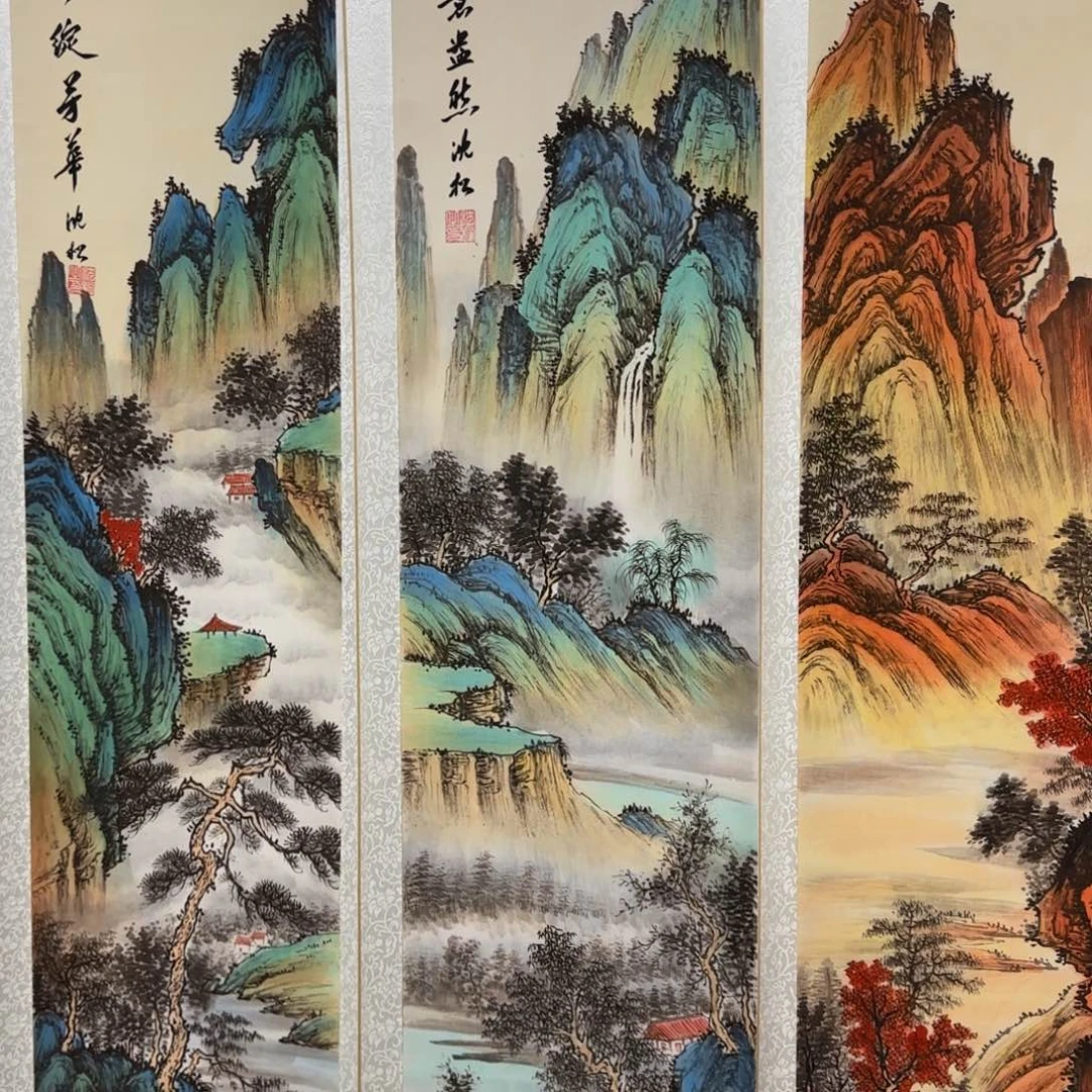 用***4国画QB四幅一套作品！带证书！只限一单