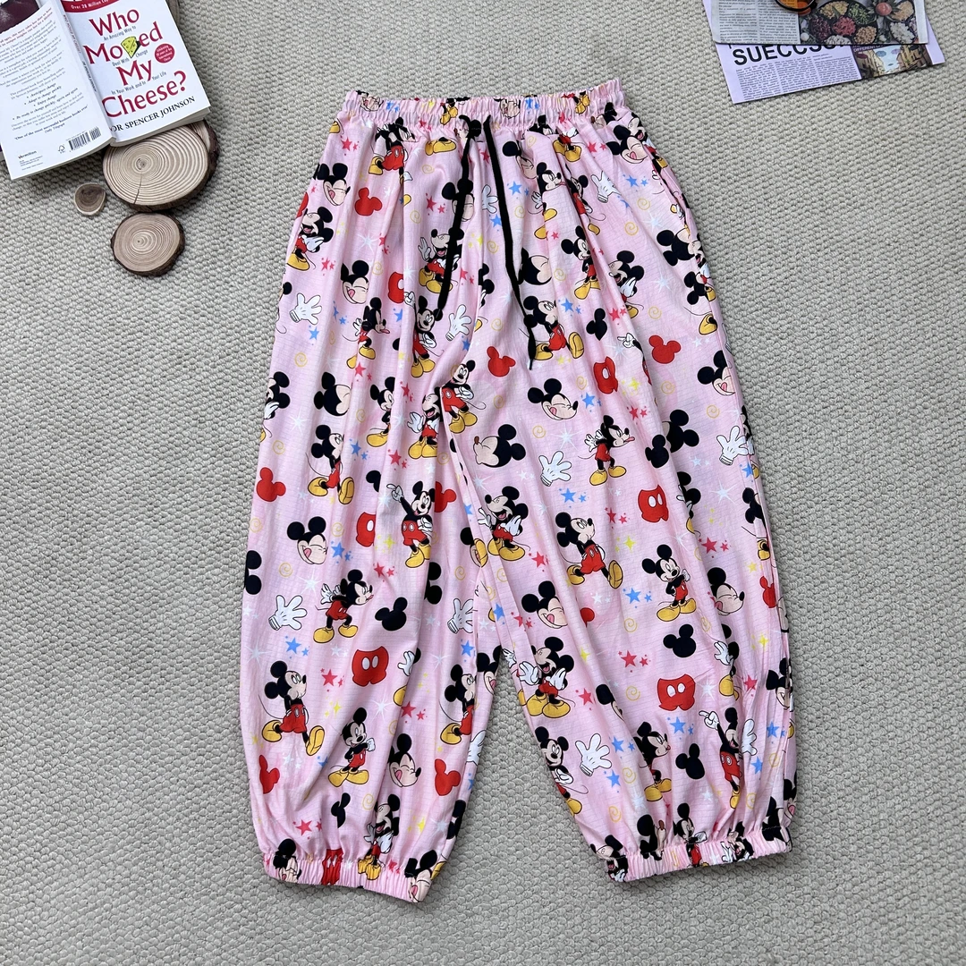 2025夏季新款时尚百搭卡通印花休闲裤束脚裤2517