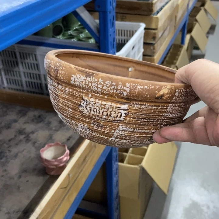 陶瓷花盆单场满9.9发18*9