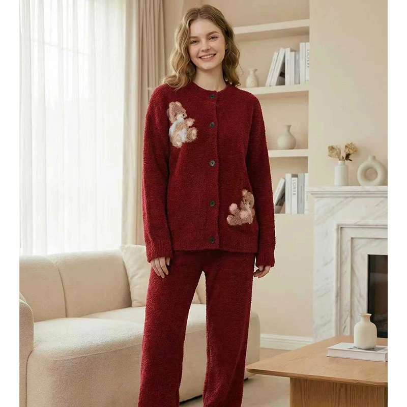 莫里伊【萌萌小熊】小众时尚潮牌设计休闲舒适可外穿保暖睡衣家居服