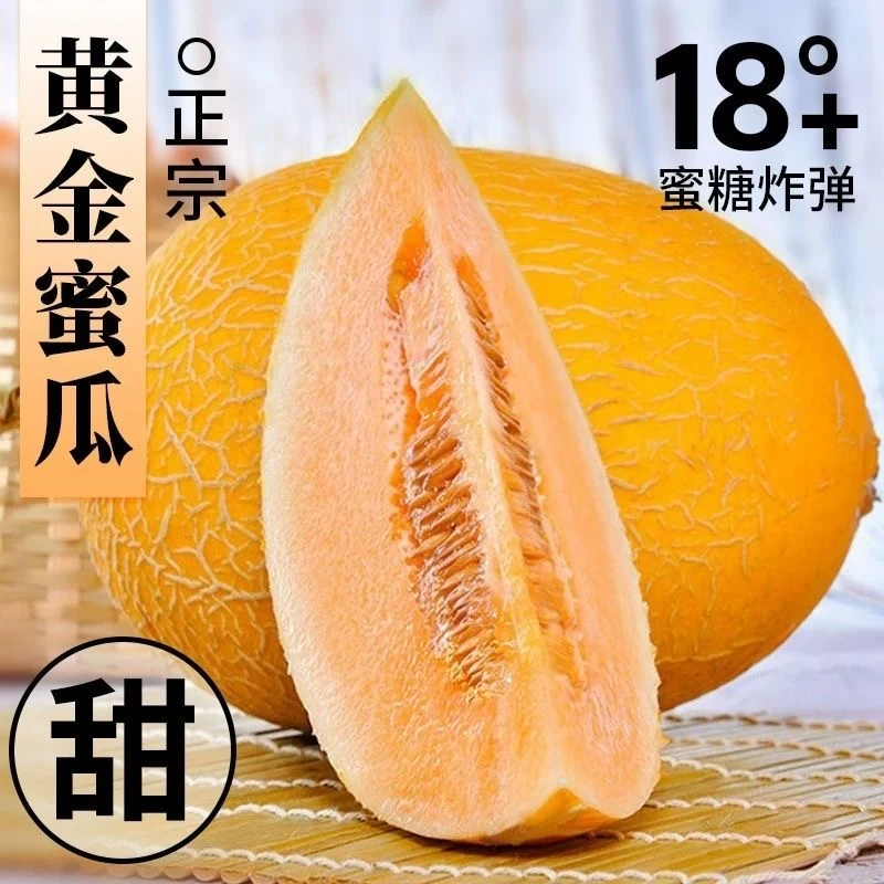 新疆金色年华哈密瓜脆甜多汁精品哈密瓜黄金瓜