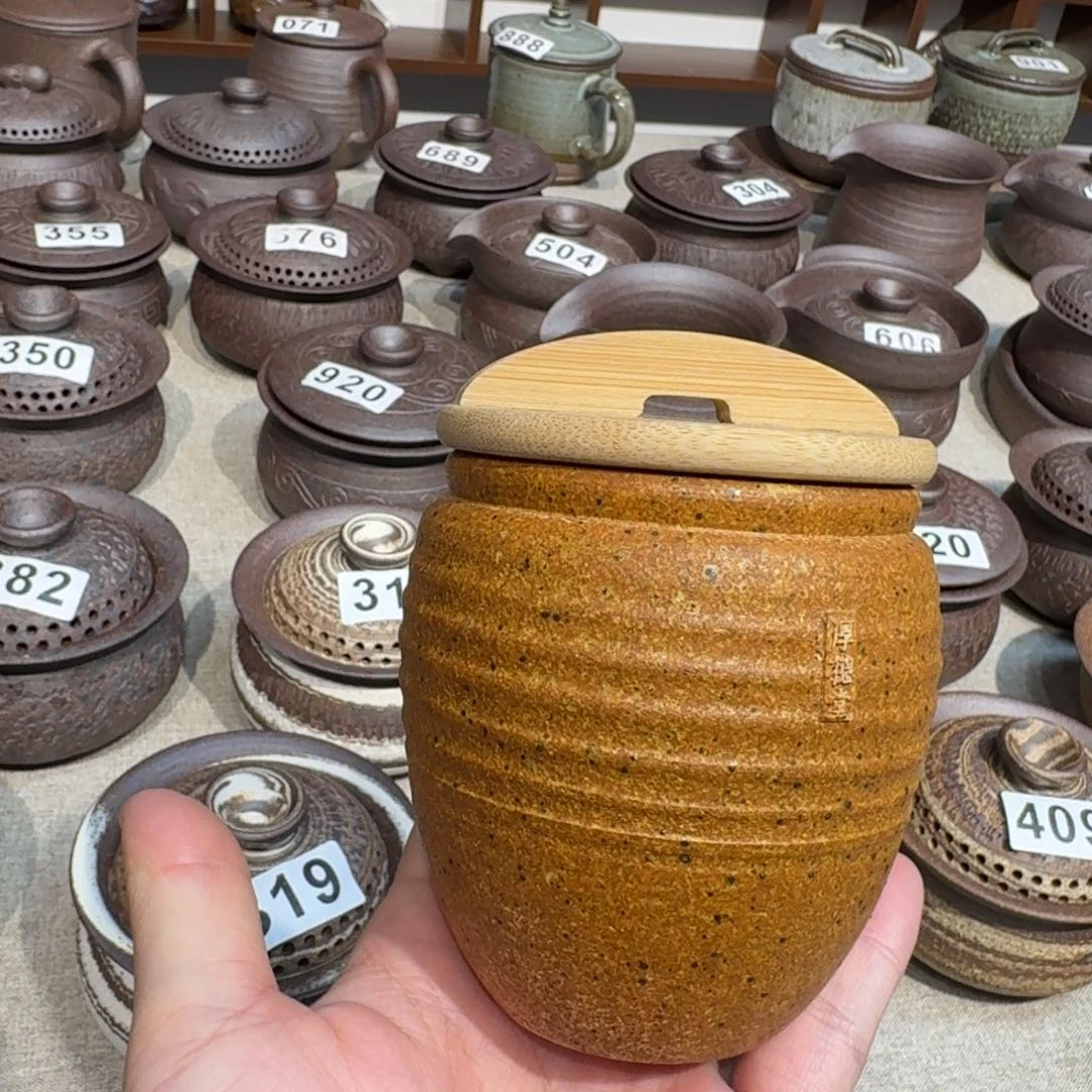 陶粗瓷茶具素色盖碗