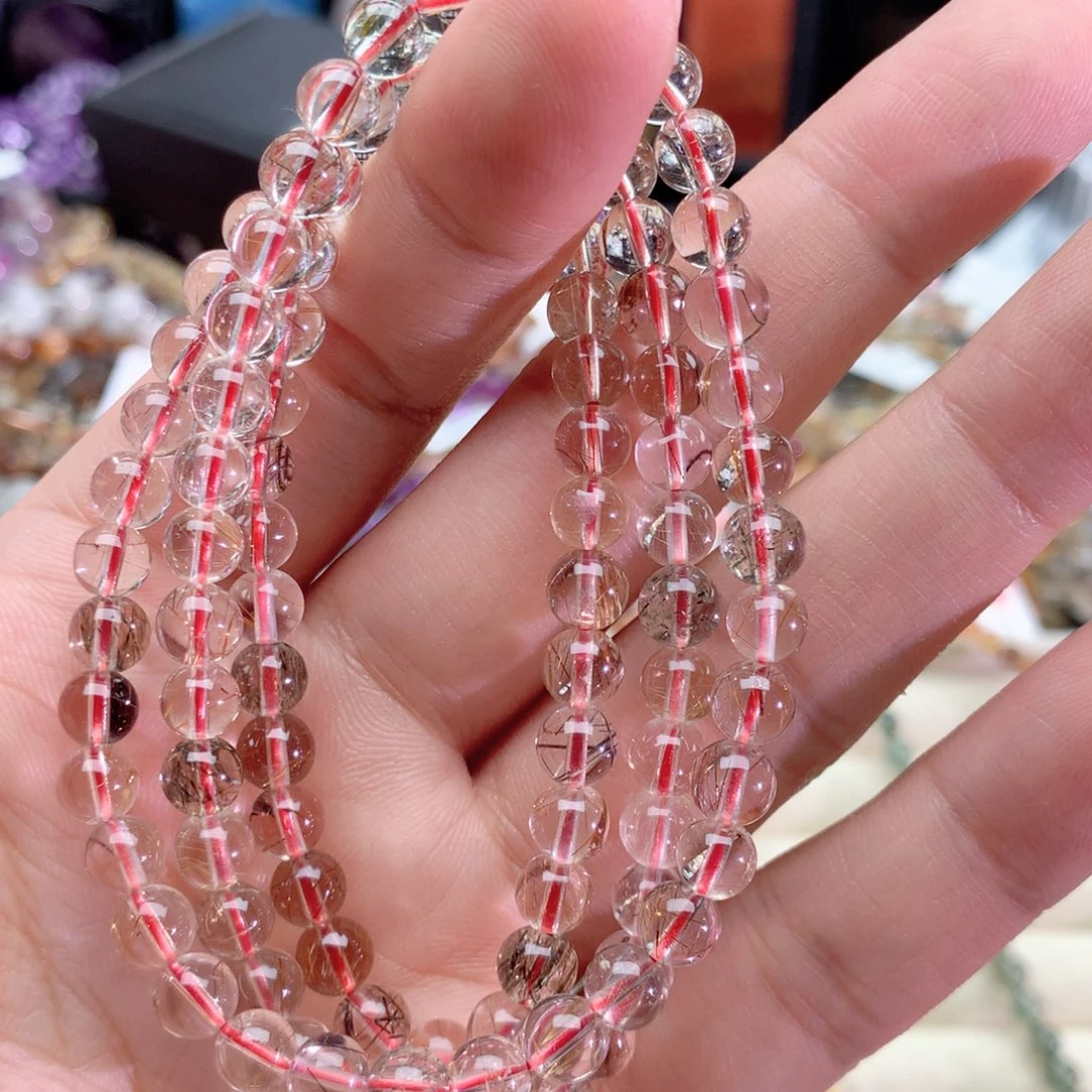 不***错水晶手链未镶嵌彩发晶手链多圈6+