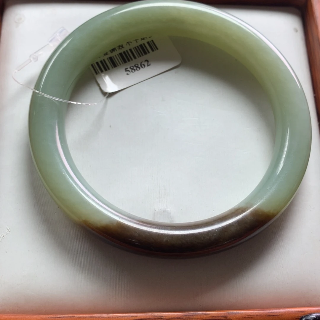 和田玉手镯未镶嵌55-56