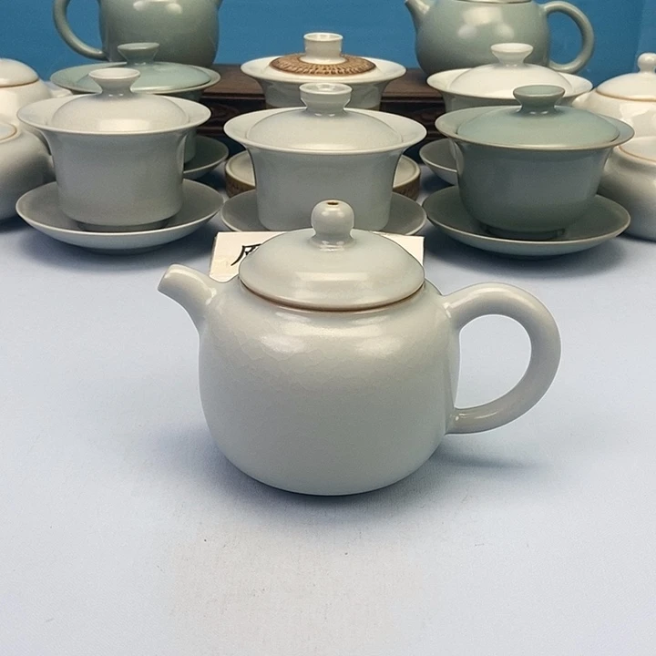 壶仿古月白龙蛋壶壶原矿原釉原产地