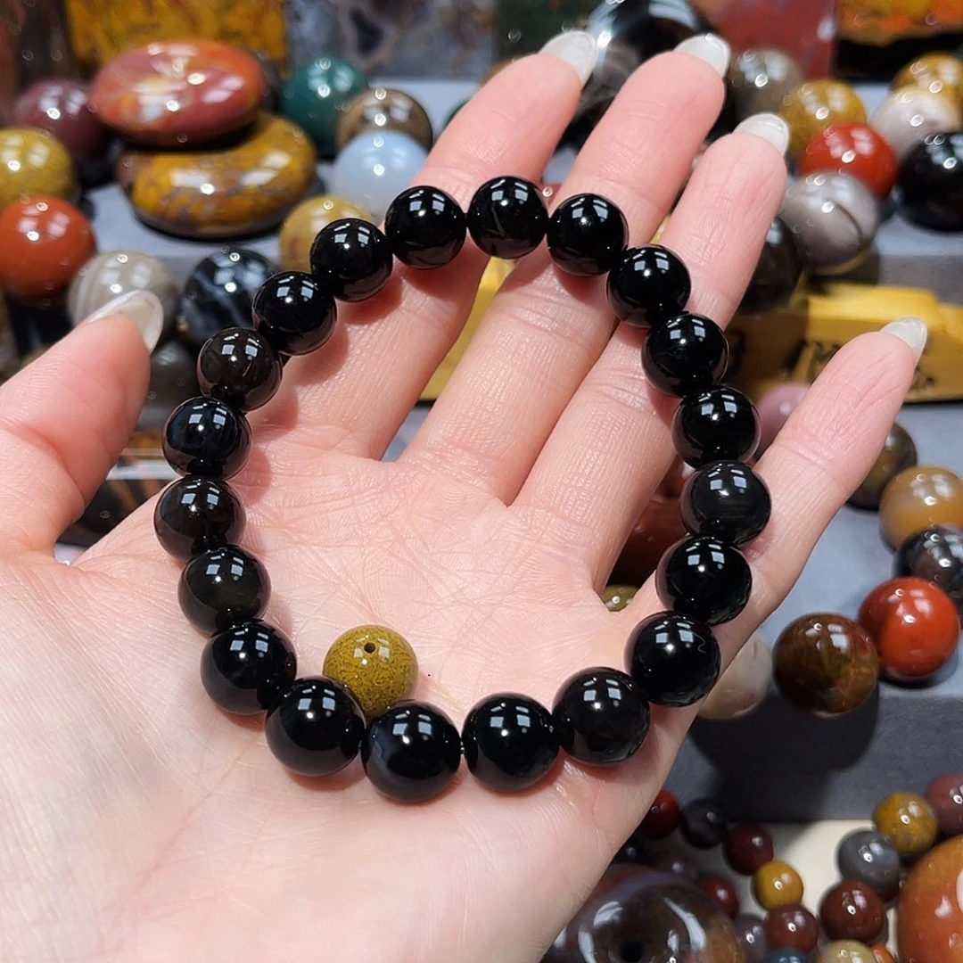 简***活硅化玉未镶嵌天然北票硅化玉手串10.6