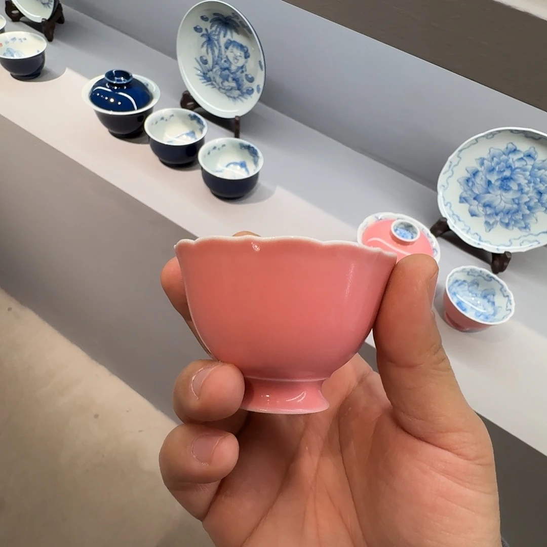 用***户柴窑青花单杯颜色釉