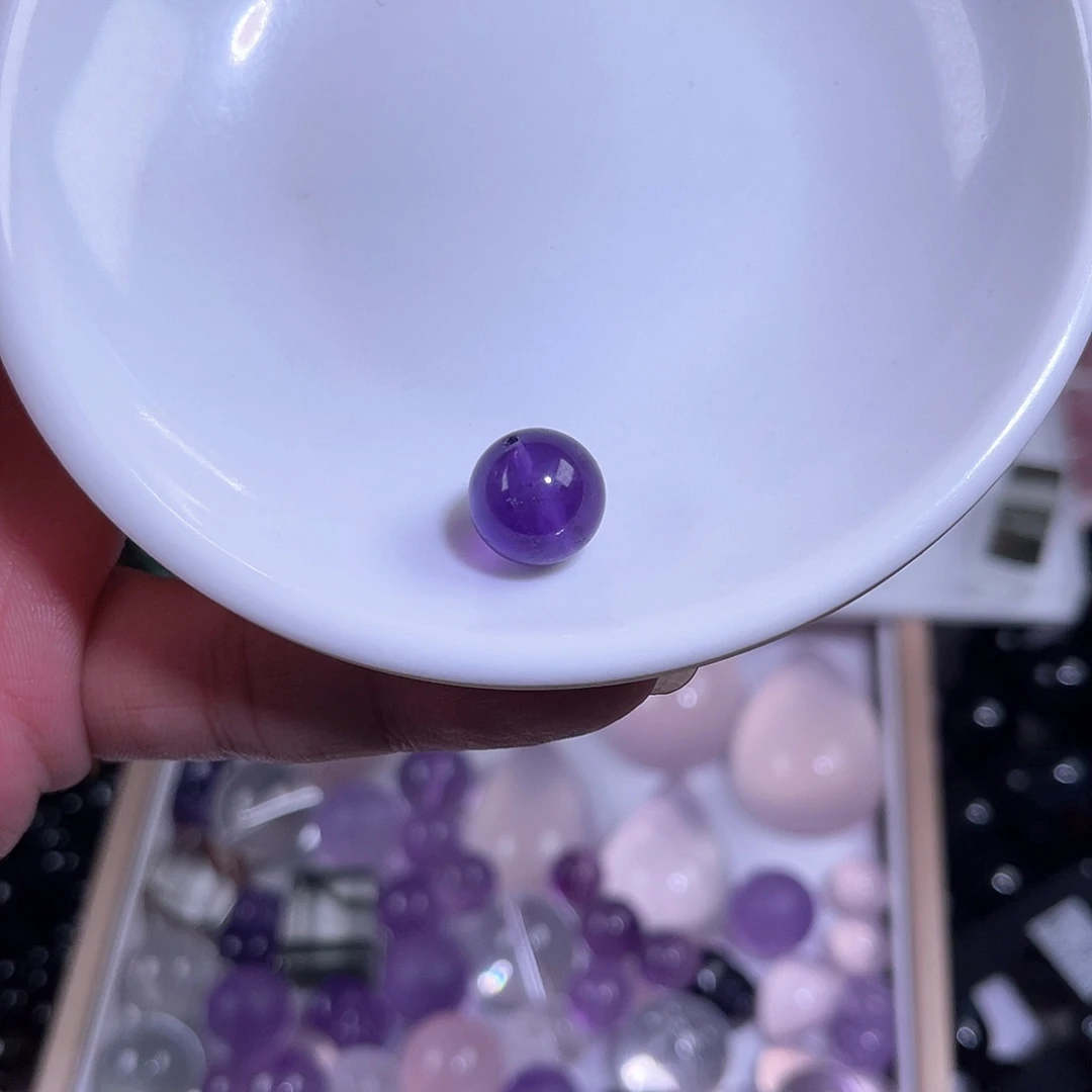 颈饰未镶嵌绿水晶天然紫水晶diy单珠