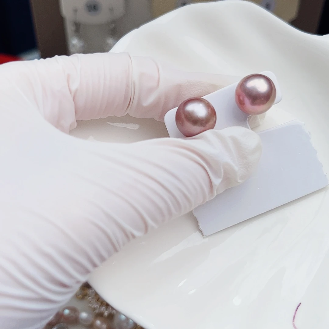 银S925镶嵌淡水珍珠耳饰