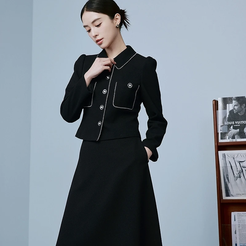 【晨粉专享价】2025年新款赫本风撞色小西装上衣-MOGB02WJK046B11