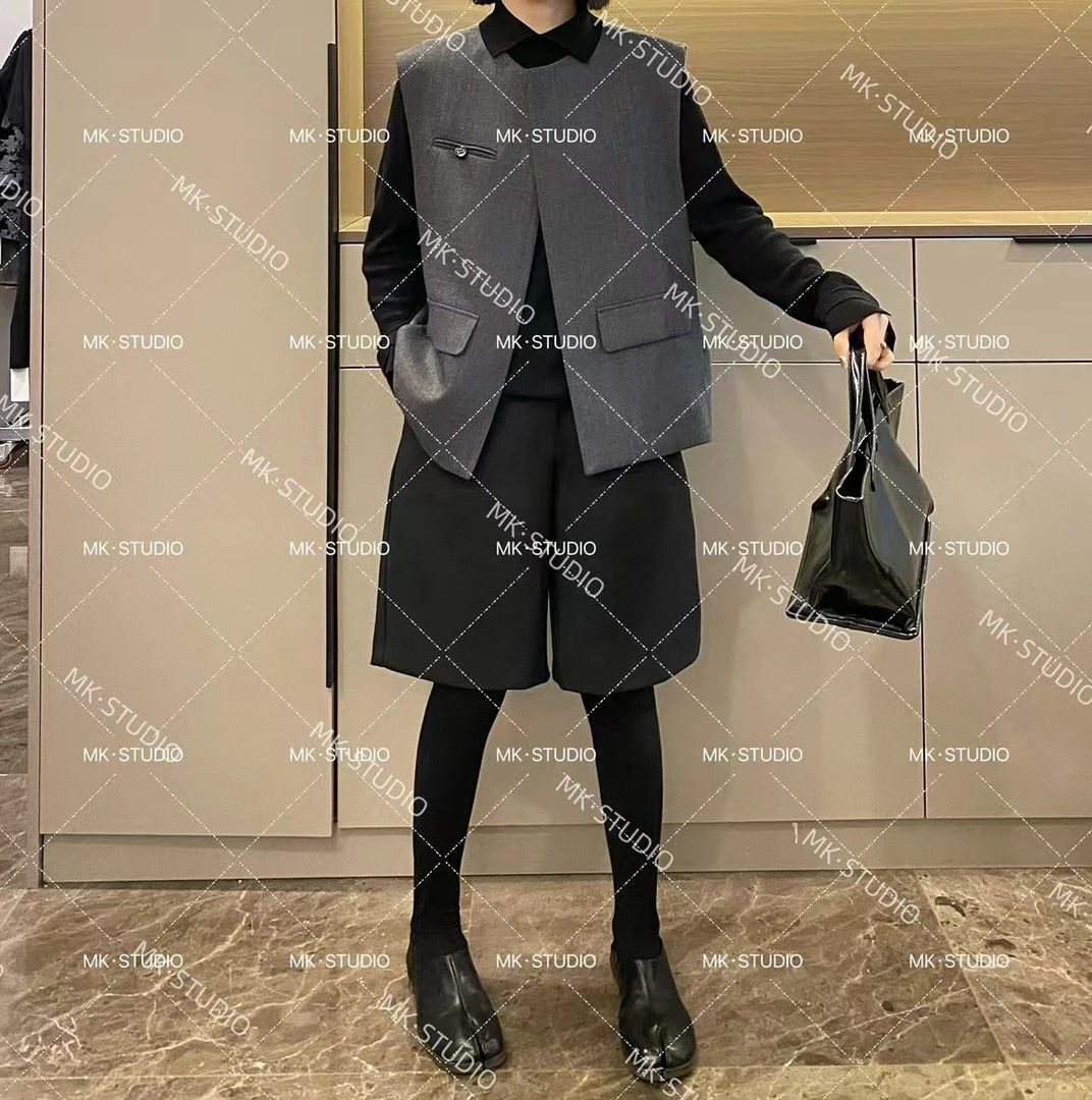 米可/MK-1634YF【无袖圆领马甲】时尚休闲春季新款无袖圆领马甲