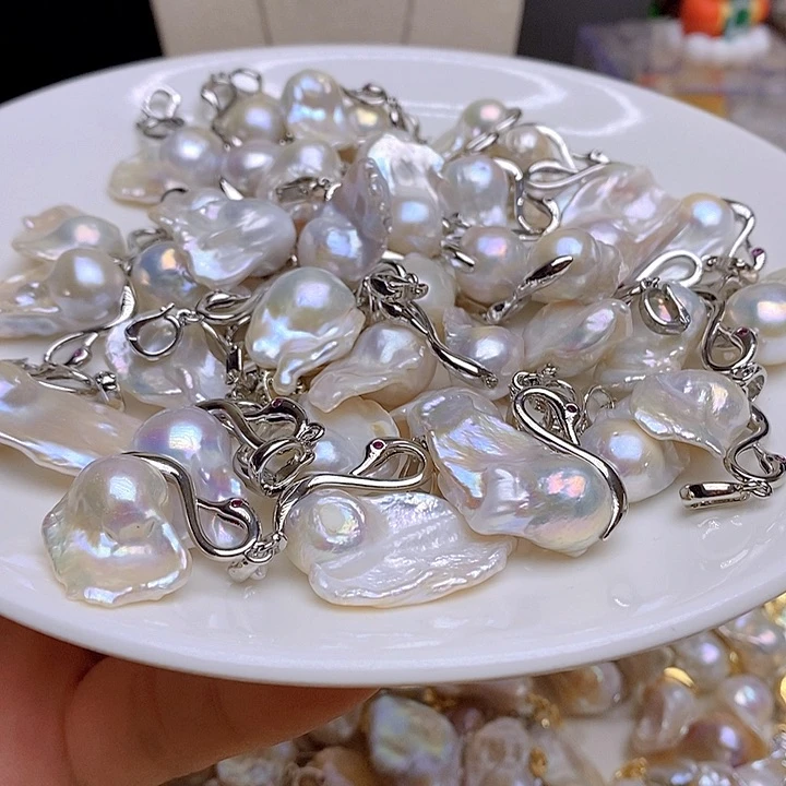 淡水珍珠银S925镶嵌颈饰687