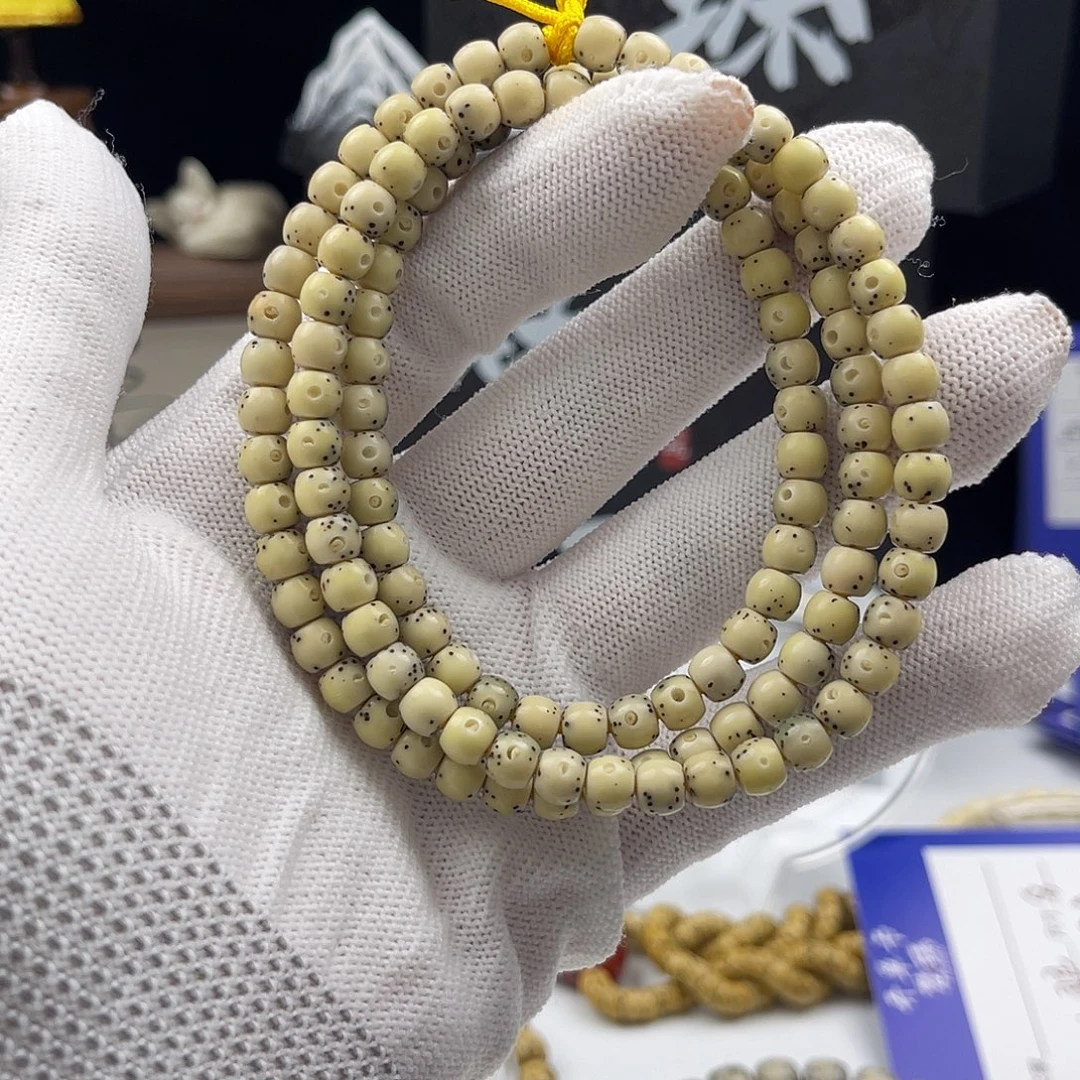 星月菩提手串石玉通体6×5同枝108半壁绿背