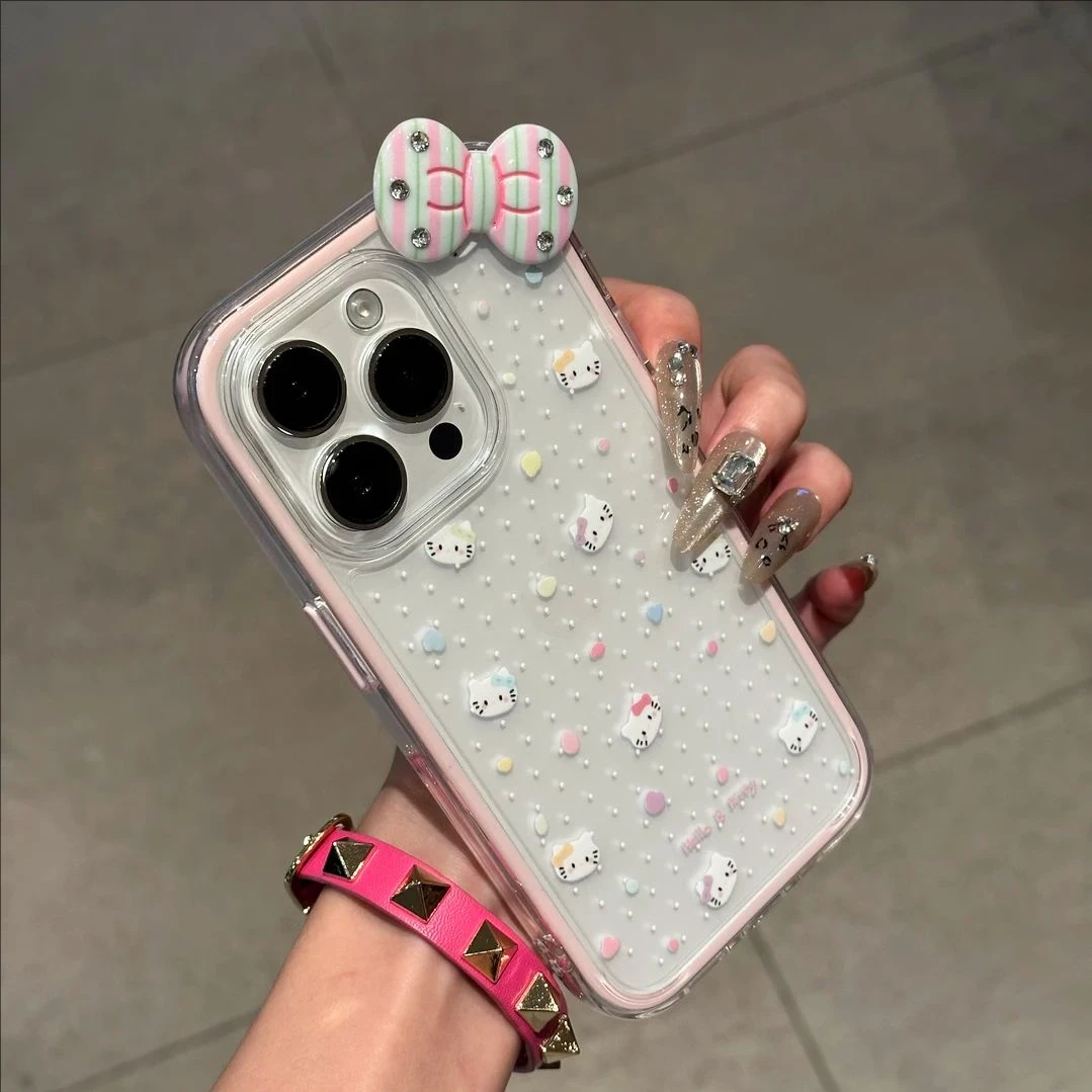 适用iPhone16/15promax波点凯蒂猫蝴蝶结壳小米15/14新款华为pura