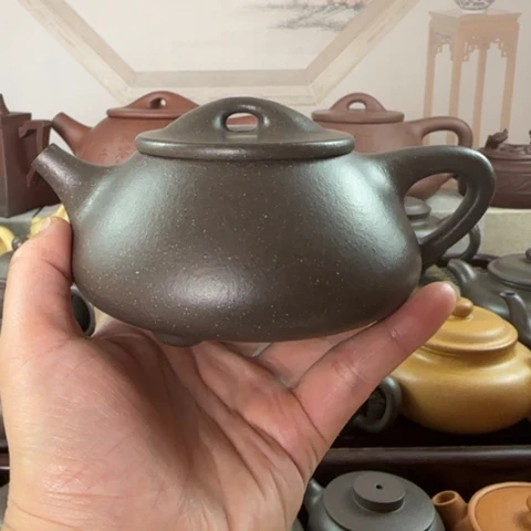 紫砂茶壶梨皮天青300cc