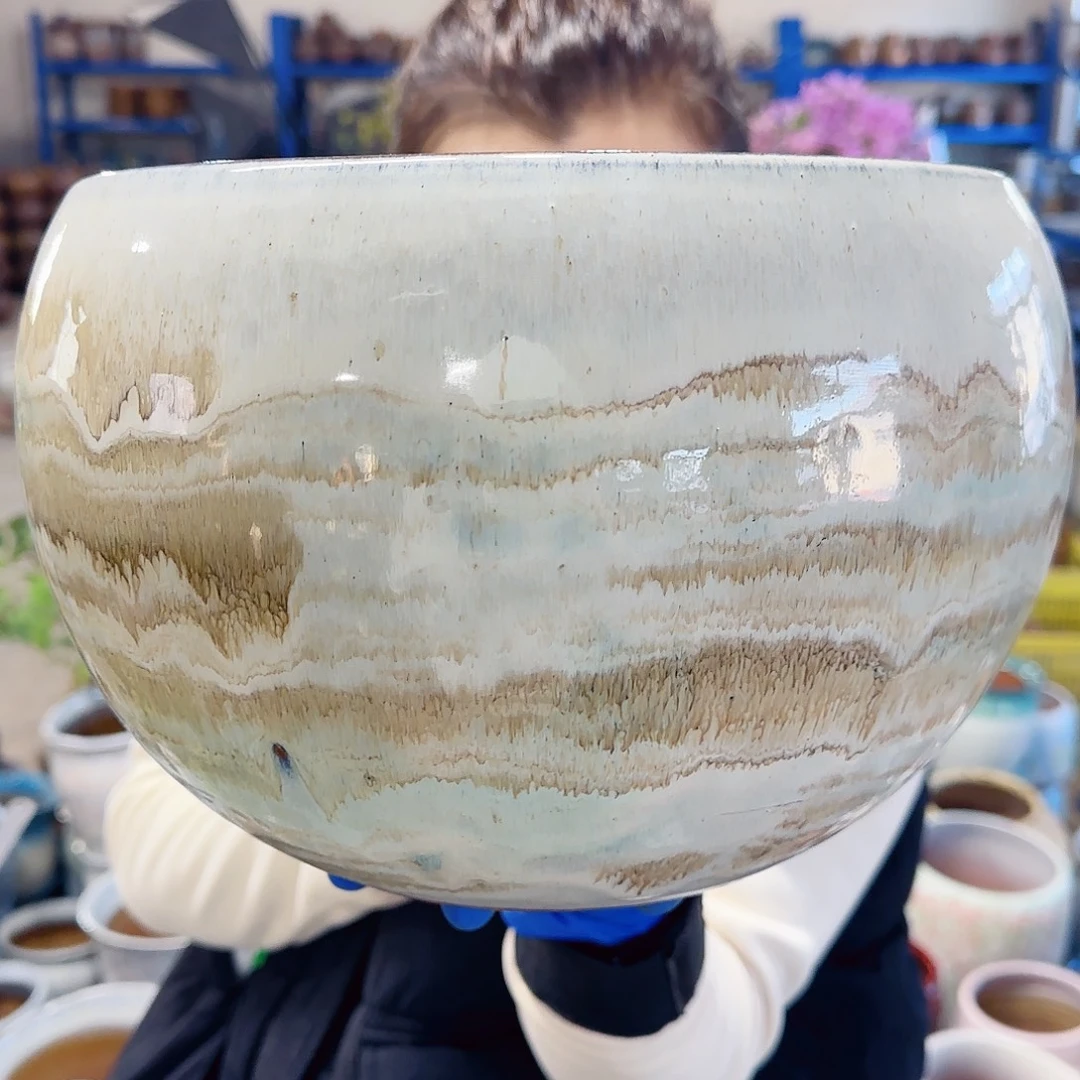 紫砂花盆高18口25