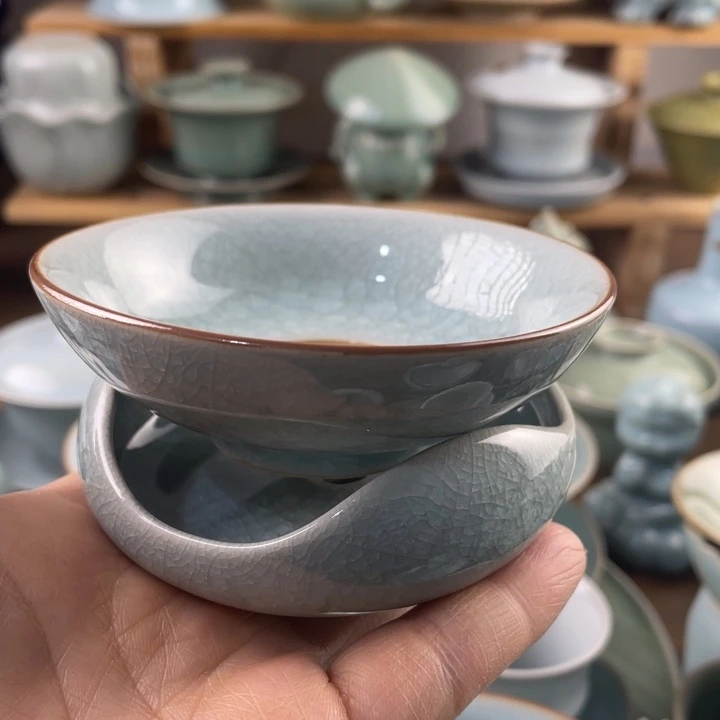 J原矿原产地微瑕三足冰片茶漏