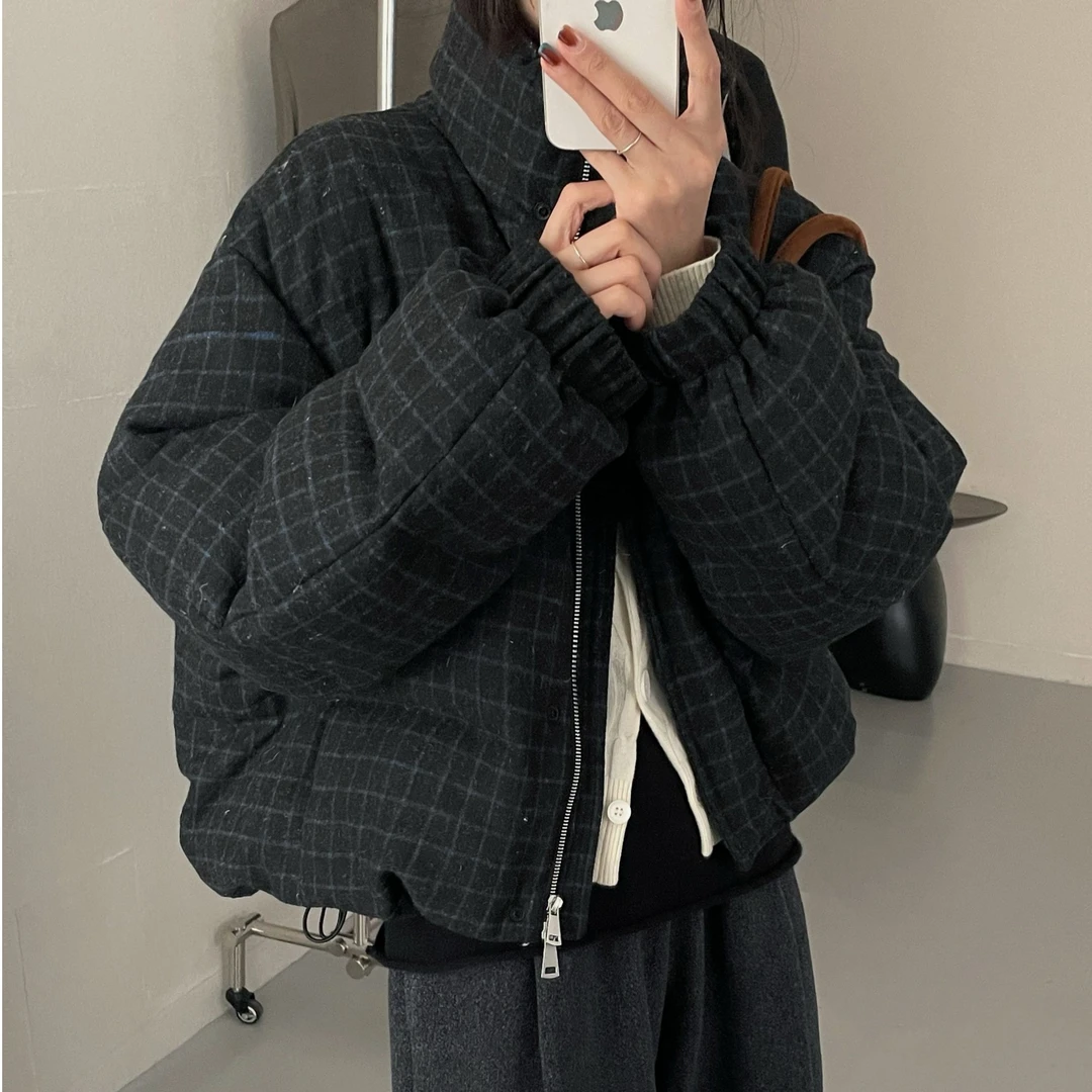新款气质休闲韩版简约立领长袖羽绒服YR249039