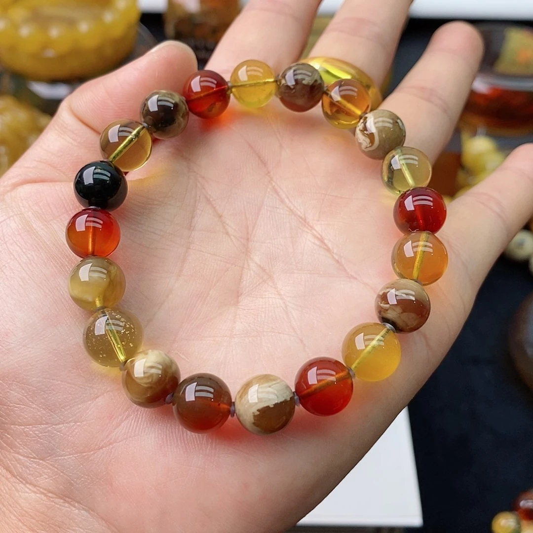 琥珀手串未镶嵌孝*特色精品多宝手串