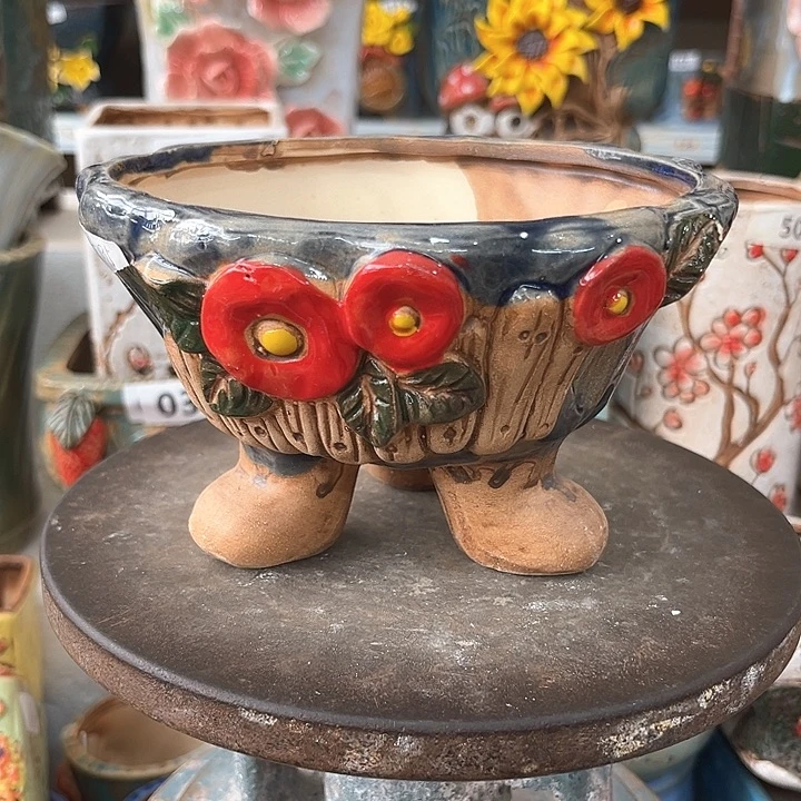 紫砂花盆粗陶材质多肉花盆