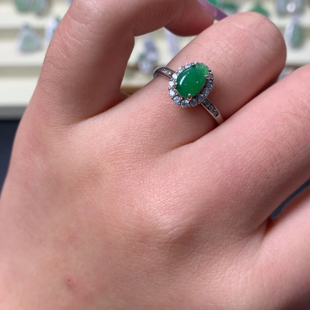 翡翠银S925镶嵌挂件