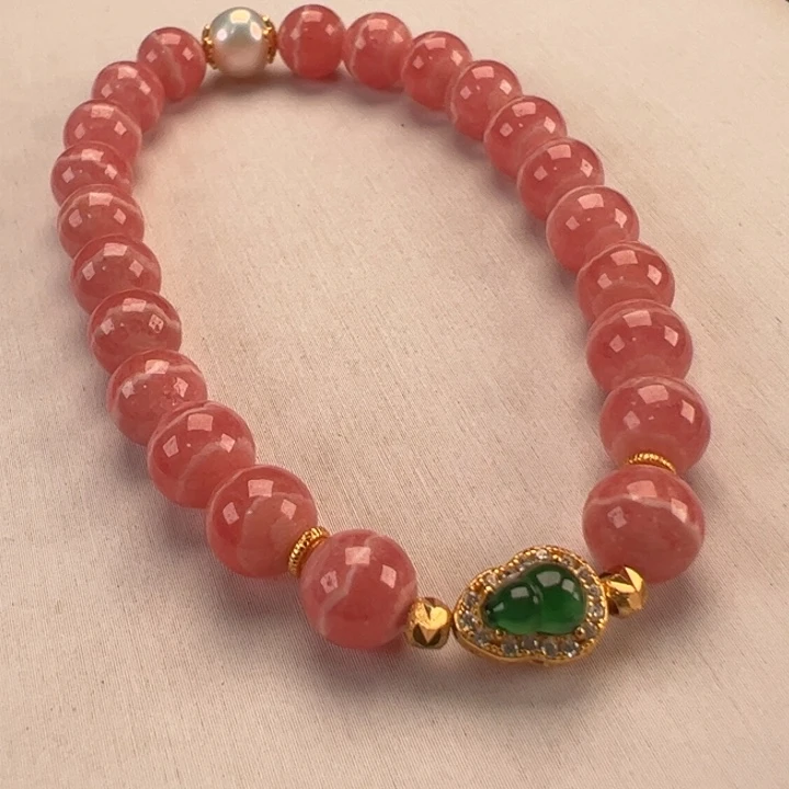 菱锰矿（红纹石）手串未镶嵌