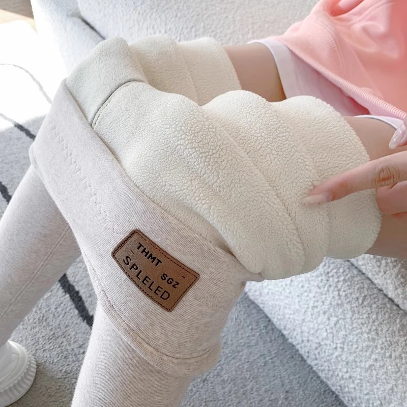 羊羔绒特厚打底裤女冬加绒加厚内外穿高腰紧身保暖抗寒小个子棉裤