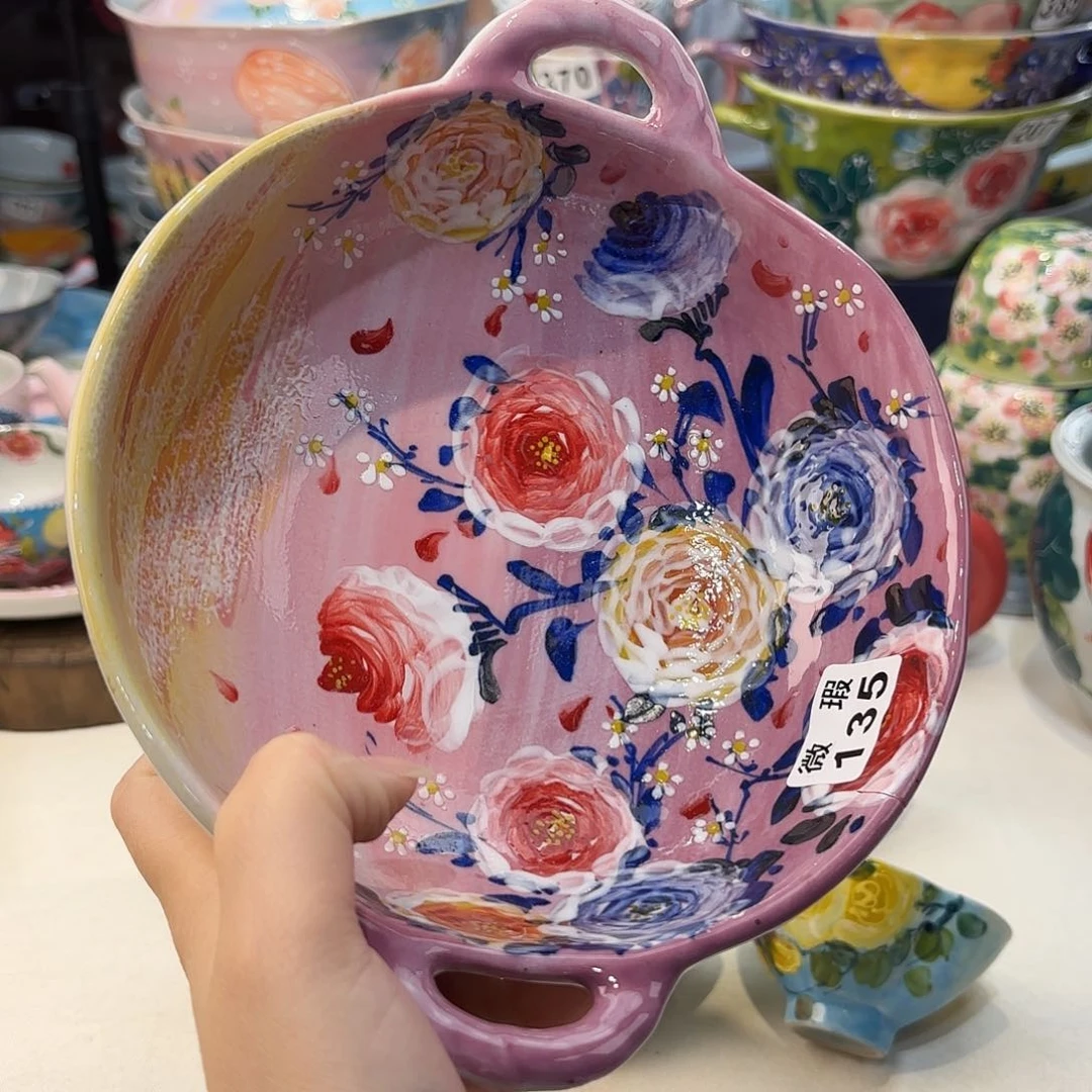 瓷片景德镇手绘高温釉下彩陶瓷茶具