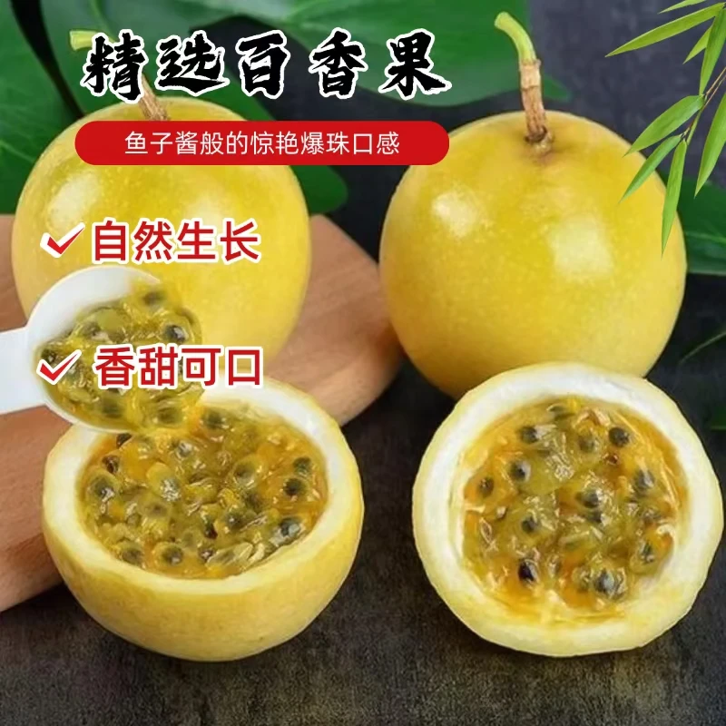 【江浙沪次日达】钦蜜9号水果黄金百香果净重2斤装酸甜可口细腻现货包邮（12）