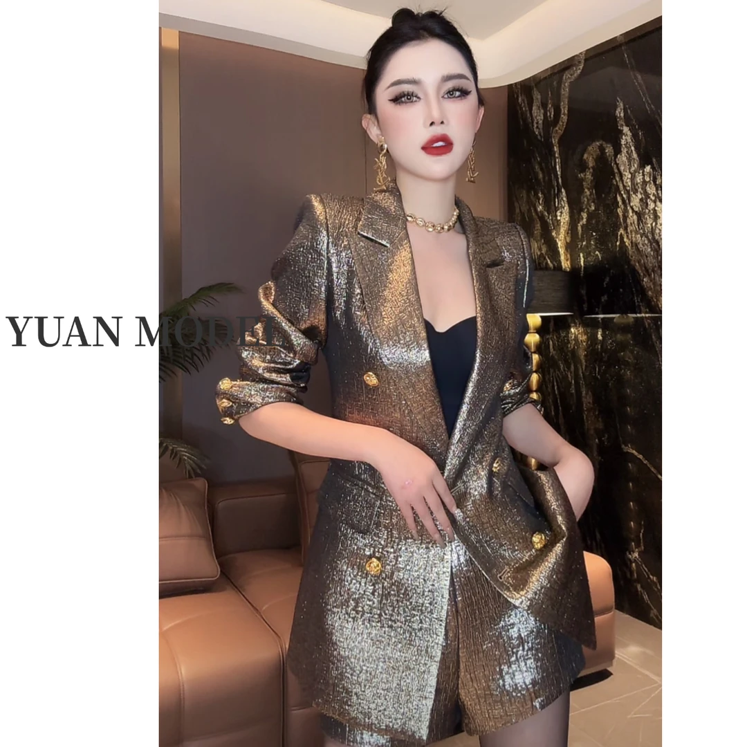 【YUAN MODEL】【气场女王】2025春装时尚设计师高端西装套外套022692