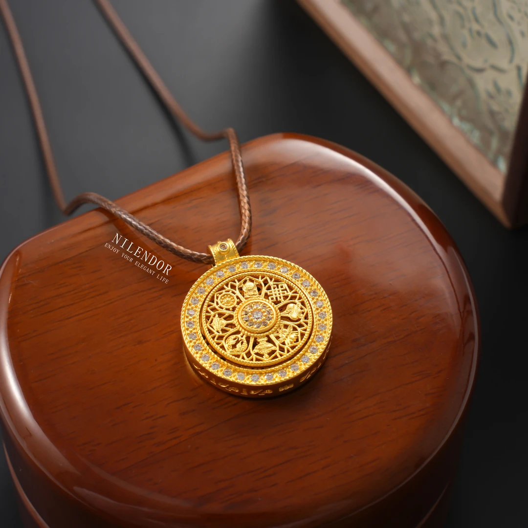 非金属布艺项链 XL-204时尚古法八宝罗盘项链