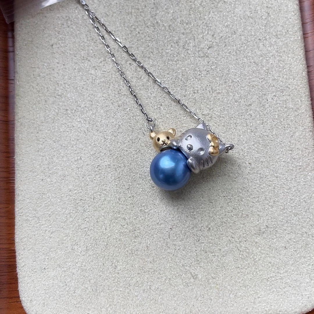 银S925镶嵌海水珍珠颈饰