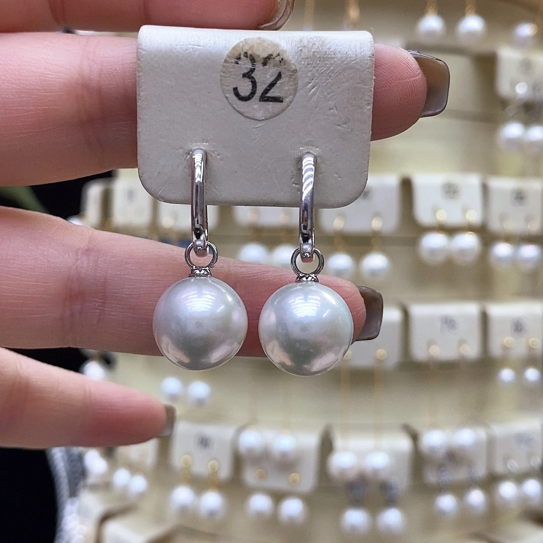 淡水珍珠耳饰银S925镶嵌