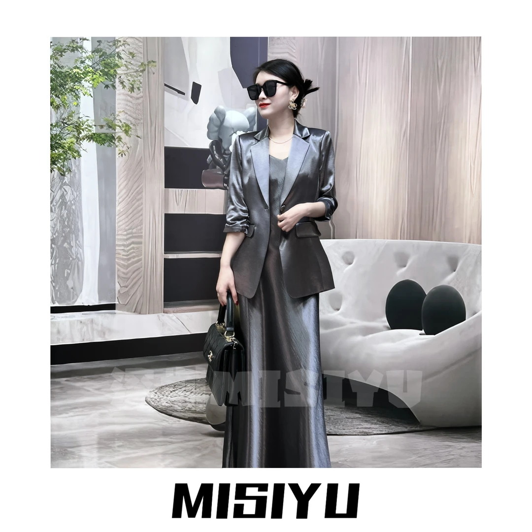 【MISIYU】醋酸袖戗驳领单件外套 2025新品 春夏气质轻奢时尚25A097