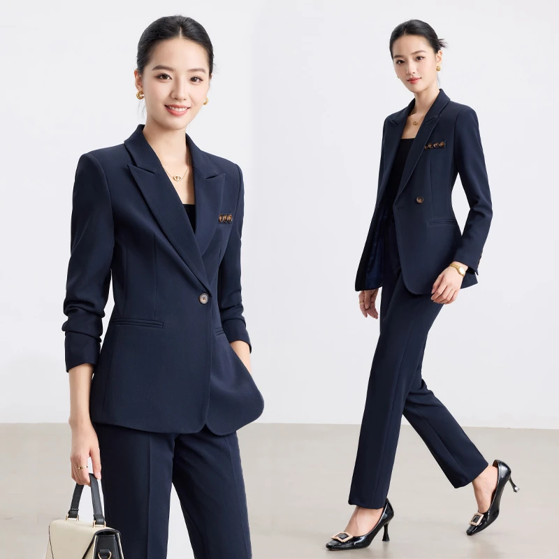 职业西装套装女春秋新款高级感修身面试正装商务西服经理工作服ol
