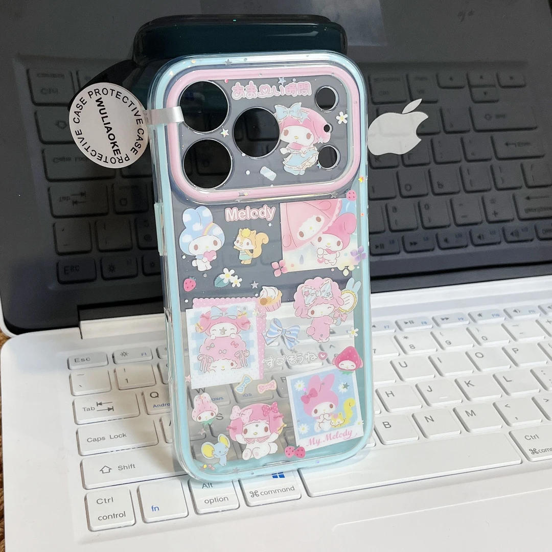 2合1双层蓝边美乐蒂一体ai按键适用苹果iPhone17promax手机壳
