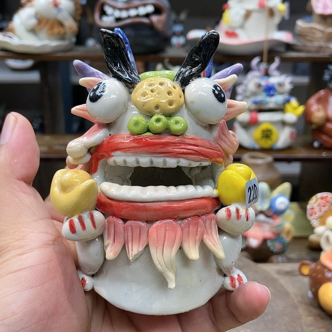 摆件直播间手工抽象陶瓷摆件220