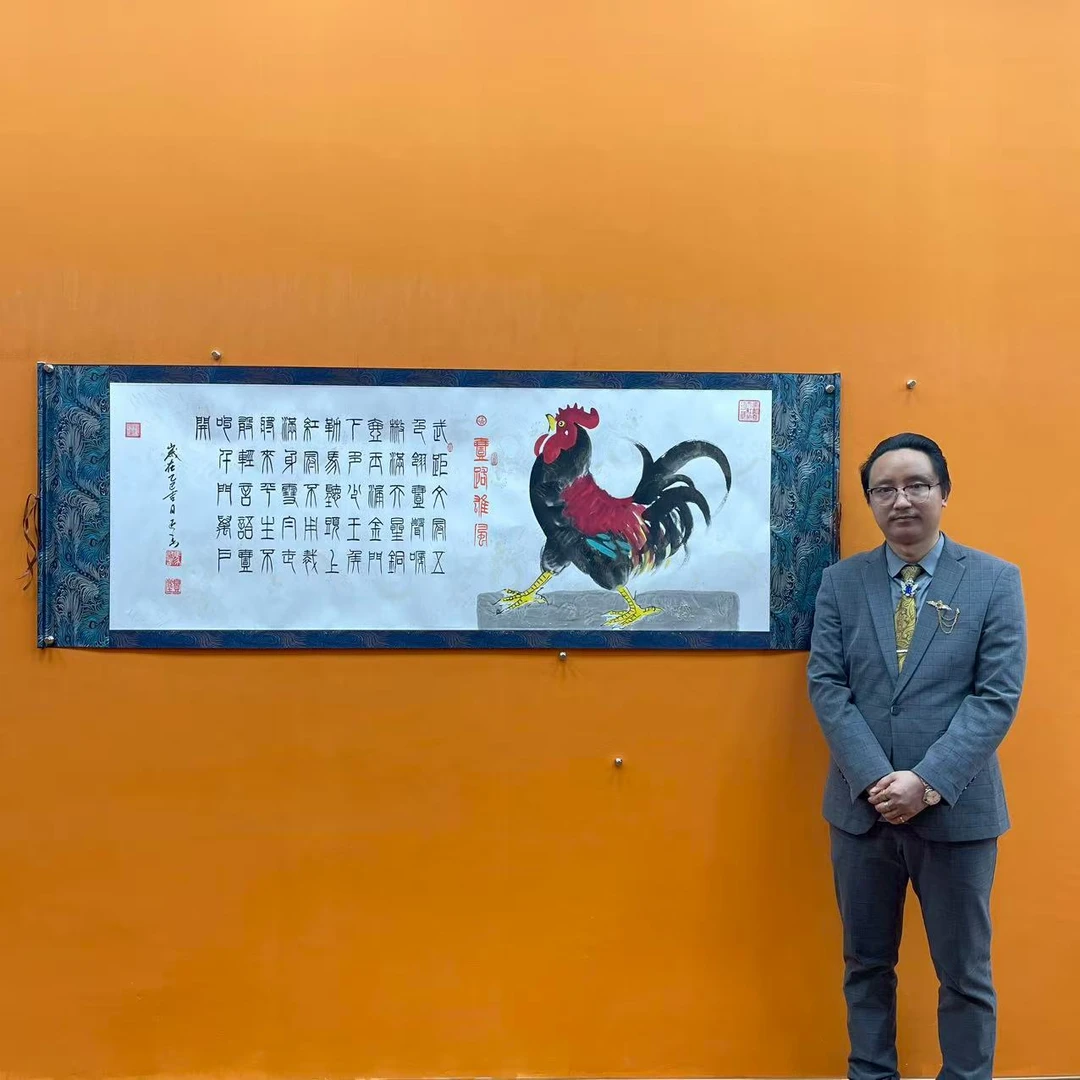 马迎春《一路雄风》小六尺横卷轴 国墨堂
