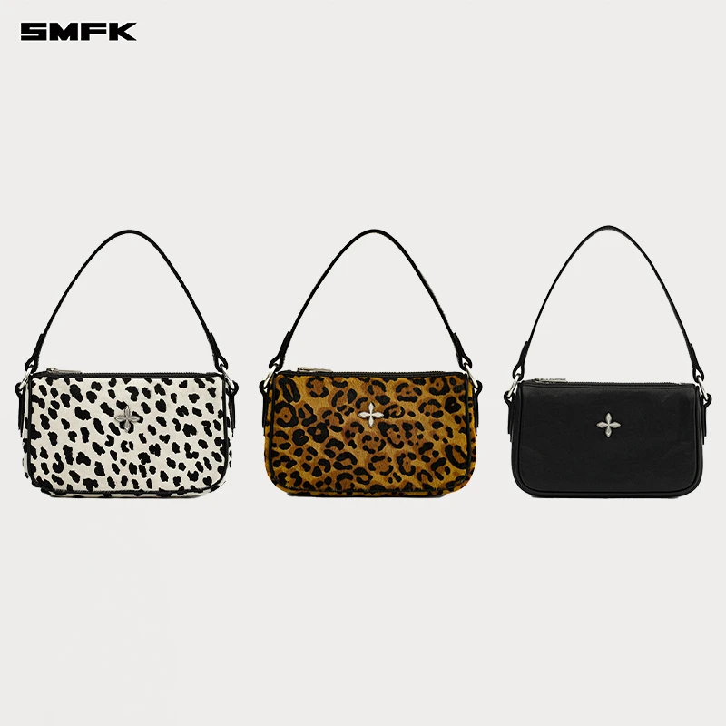 SMFK十字徽章毛毛提包 B0005WLP 复古豹纹休闲百搭时尚女士小包