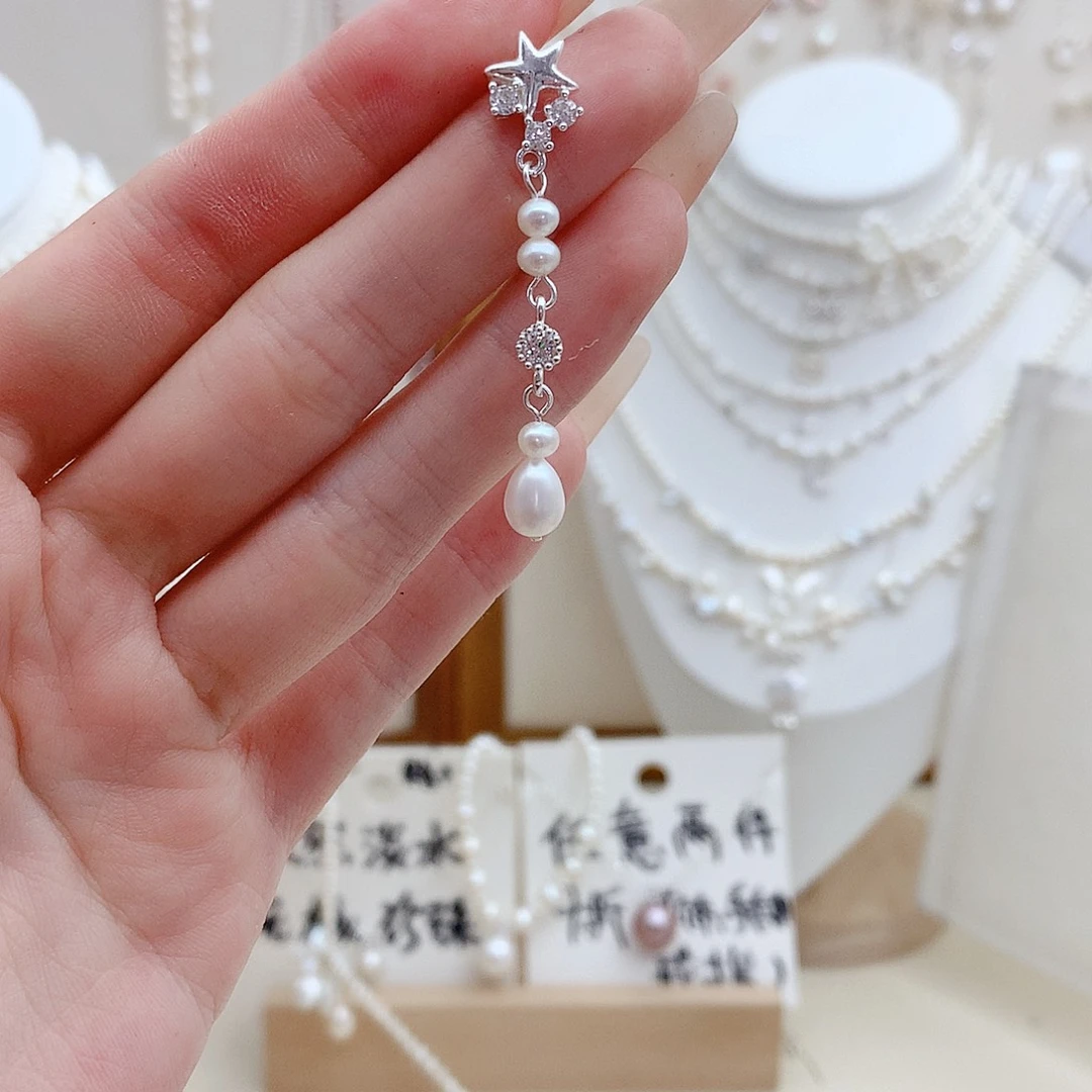 颈饰银S925镶嵌淡水珍珠