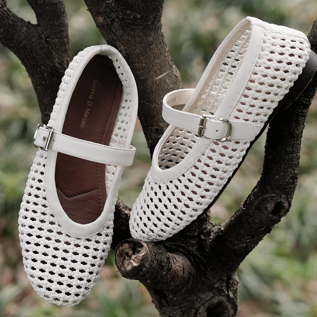 【小马＆大壮】【西红氏联盟】夏季镂空编织平底单鞋跟高2cm半码拍大