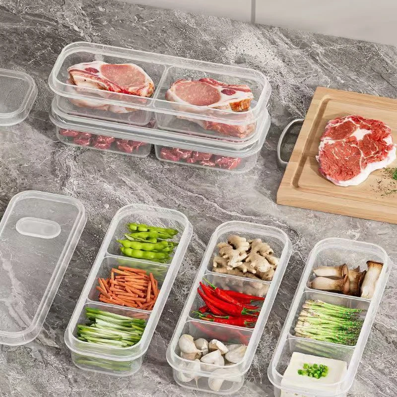 塑料保鲜食物分格收纳盒肉类食材冷冻盒姜葱蒜盒分装储藏备菜盒子